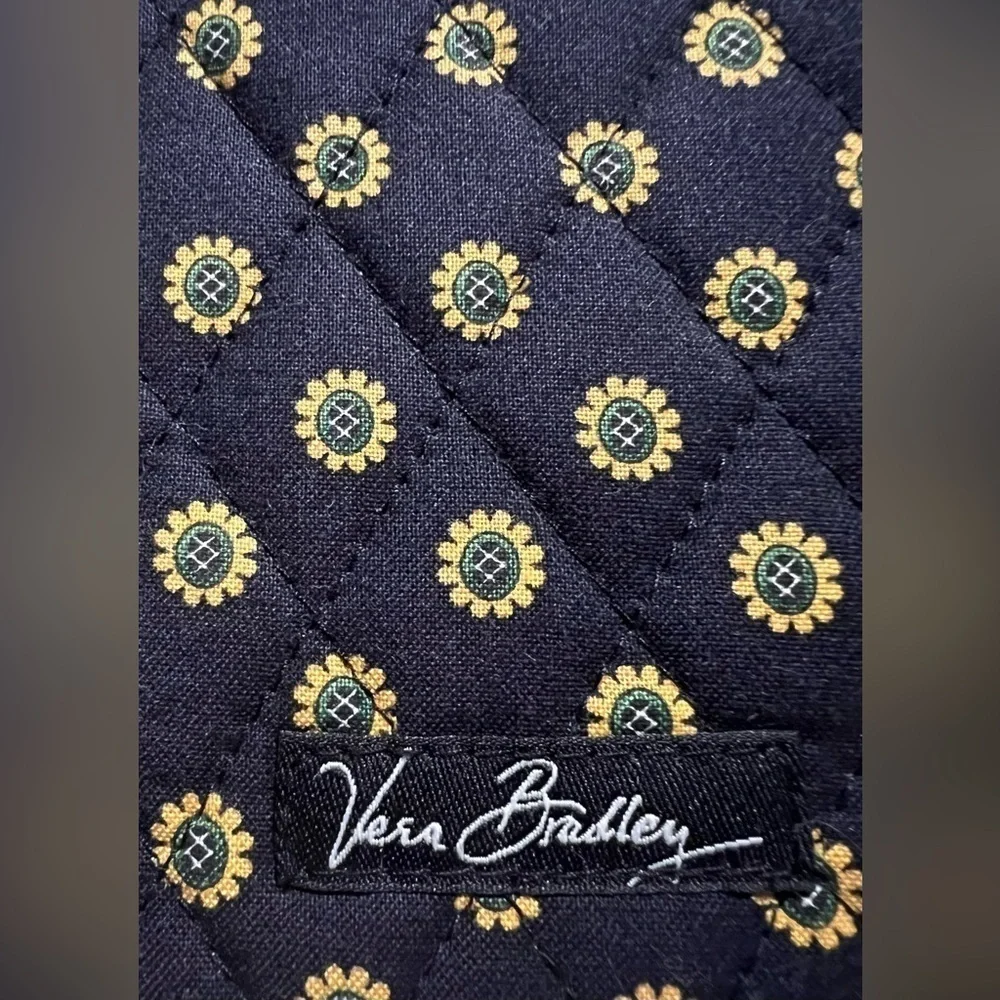 Vera Bradley cloth quilted picture frame, double sided holds 2 pictures